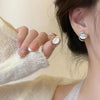 Temperament Ladies Light Luxury Pearl Double Layer Earrings Diamond Earrings, Specification:EH1606