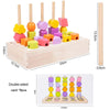 Children Wooden Geometric Shape Matching Enlightenment Beads Building Blocks Educational Toys(Colorful)