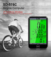 SUNDING SD-576C Bicycle LCD Backlight Stopwatch Bike Speedometer Cycling Odometer Stopwatch(Yellow)