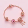SL136 18cm Women Rose Gold Beaded Bracelet