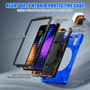 For Xiaomi Pad 7 / 7 Pro Rotatable Holder Silicone Hybrid PC Tablet Case with Shoulder Strap(Blue)
