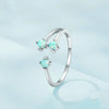 SCR899 Sterling Silver S925 Fantasy Opal Open Ring(Open Adjustable)