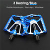 1pair WEST BIKING YP0802083 Mountain Bike Aluminum Alloy Pedal Lightweight Bearing Foot Pedal(Blue)