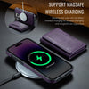 For iPhone 14 Pro DG.MING MAGKING-K2 Series MagSafe RFID Card Bag Detachable Phone Case(Purple)