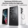 For Samsung Galaxy S25 Ultra 5G Frosted 360 Degree MagSafe Magnetic Holder Phone Case(Black)