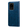 For Galaxy S20 Ultra Business Style Oil Wax Texture Horizontal Flip Leather Case, with Holder & Card Slots & Wallet(Blue)