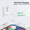 PD31 30W USB-C / Type-C + USB-A Charger with Type-C+8 Pin 2-in-1 Data Cable, UK Plug(White)