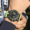 SMAEL 8081 Multifunctional Waterproof Luminous Numeric Digital Dual Display Outdoor Sports Watch(Black Blue)