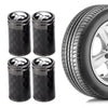 4pcs/Set Real Carbon Fibre Skeleton Tyre Valve Caps(Black)