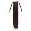Natural Long Straight Hair Ponytail Bandage-style Wig Ponytail for WomenLength: 60cm(Black Brown)