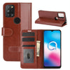 For Alcatel 3X 2020 R64 Texture Single Horizontal Flip Protective Case with Holder & Card Slots & Wallet& Photo Frame(Brown)