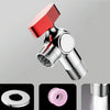 Copper High Flow 4-point Ball Valve Hot Cold Water Gas Water Heater Full Open Triangle Valve, Color: Electroplated Red Label Hot Water