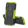 For Alcatel 3L (2020) Tire Texture Shockproof TPU + PC Protective Case with Holder(Green)