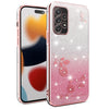 ForSamsung Galaxy A52 5G Gradient Glitter Flower All-inclusive Phone Case(Pink)