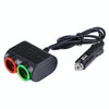 Olesson Streamlined Design 1.2A USB Car Cigarette Lighter Socket Car Charger with Color LED Light