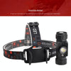 LED Induction Headlight USB Charging Outdoor Waterproof Strong Light Fishing Aluminum Flashlight Headlight (Headlight+2xBatteries)