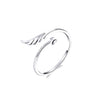 S925 Sterling Silver Angel Wings Open Ring White Gold Plated Open Ring
