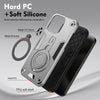 For Samsung Galaxy S25+ 5G Metal Ring 360 Degree Rotating Holder PC Hybrid TPU Phone Case(Silver Grey)