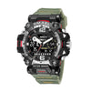 SMAEL 8072 Alloy Outdoor Multifunctional Electronic Watch Men Dual Display Waterproof Watch(Army Green)