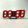 6609 3D Stereo LED Alarm Clock Living Room 3D Wall Clock, Colour: Black Frame Red Light