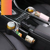 Car Multi-functional Driver Seat Console PU Leather Box Cigarette Lighter Charging Pocket Cup Holder Seat Gap Side Storage Box(Black)