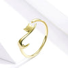 Naughty Cat Sterling Silver Ring Fashion Open Ring(Gold)