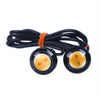 10pcs 23mm 1.5W DC12V Motorcycle Eagle Eye Light Double Lens Strobe Light(Yellow Light)