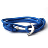 Alloy Anchor Charm Multilayer Leather Friendship Bracelets(Blue)