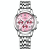FNGEEN 4006 Ladies Quartz Watch Fashion Luminous Date Display Watch(White Steel Pink Surface)