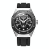 BAOGELA 1901 Honeycomb Hollow Luminous Dial Silicone Strap Quartz Watch For Men(Black Silver)