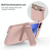 For Samsung Galaxy Z Flip5 5G Spring Rubber Chain Card Slot PC Folding Phone Case with Stand(Pink)