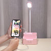 Student USB Charging Bedroom Touch LED Eye Protection Multifunctional Creative Desk Lamp, Style:With Fan(White)