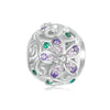 S925 Sterling Silver Platinum-plated Hollow Flower Vine DIY Beads(SCC2741)