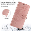 For Asus ROG Phone 8 Embossed Butterfly Leather Phone Case(Rose Gold)