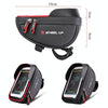 WHEEL UP Anti-splashing Touch Screen Bicycle Mobile Phone Bag Mountain Bike Front Beam Bag Riding Handlebar Bag, Style:Black and Red