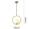 Restaurant Chandelier Single Head Creative Personality Simple Modern Copper Lamp without Light Source, Shape Style:Round A1