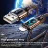 USAMS US-SJ543 U78 8 Pin Aluminum Alloy Digital Display Charging Data Cable, Length: 1.2m (Black)