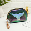 Semicircle Cartoon Fishtail Laser Makeup Toiletry Bag(Symphony Color)