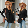 Autumn Winter V-Neck Loose Long Sleeve Hooded Sweatshirt Women Outerwear, Size: XXL(Black)