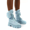 Autumn and Winter Retro Thick-soled Muffin Heel Martin Boots, Size: 35(Light Blue)