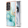 For Samsung Galaxy S25 Ultra 5G Electroplating Marble Pattern Dual-side IMD TPU Shockproof Phone Case(Green 003)