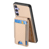 For Samsung Galaxy S25 Ultra 5G Carbon Fiber Vertical Flip Wallet Stand Phone Case(Khaki)