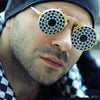 Steampunk Sunglasses Round Metal Flip Up Glasses For Men and Women, Style: Black Dollar C3