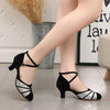 Soft Bottom Female Latin Dance Shoes Summer Sandals, Size: 41(3cm Black Silver)