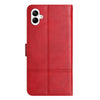 For Samsung Galaxy A06 4G Cowhide Texture Stitching Leather Phone Case(Red)