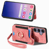 For Samsung Galaxy S25+ 5G Retro Skin-feel Ring Multi-card Wallet Phone Case(Pink)