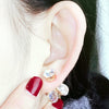 Fashion Style Glow Crystal Firefly Earrings Fashion Temperament Long Ear Earrings(Silver)