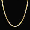Mens Hip Hop Punk 1 Row Crystal Inlaid Alloy Necklace Chain, Size: 20 inch (Gold)