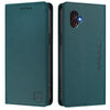 For Samsung Galaxy XCover 6 Pro RC01 Dual-Folded Magnetic Suction RFID Leather Phone Case(Dark Green)
