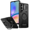 For Samsung Galaxy A05s Shield Hollow Frame Holder MagSafe Phone Case(Black)